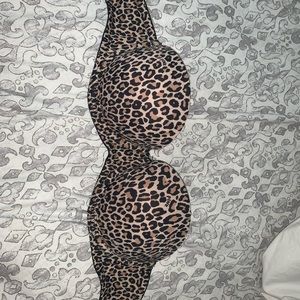 PINK Cheetah Push Up Strapless Bra